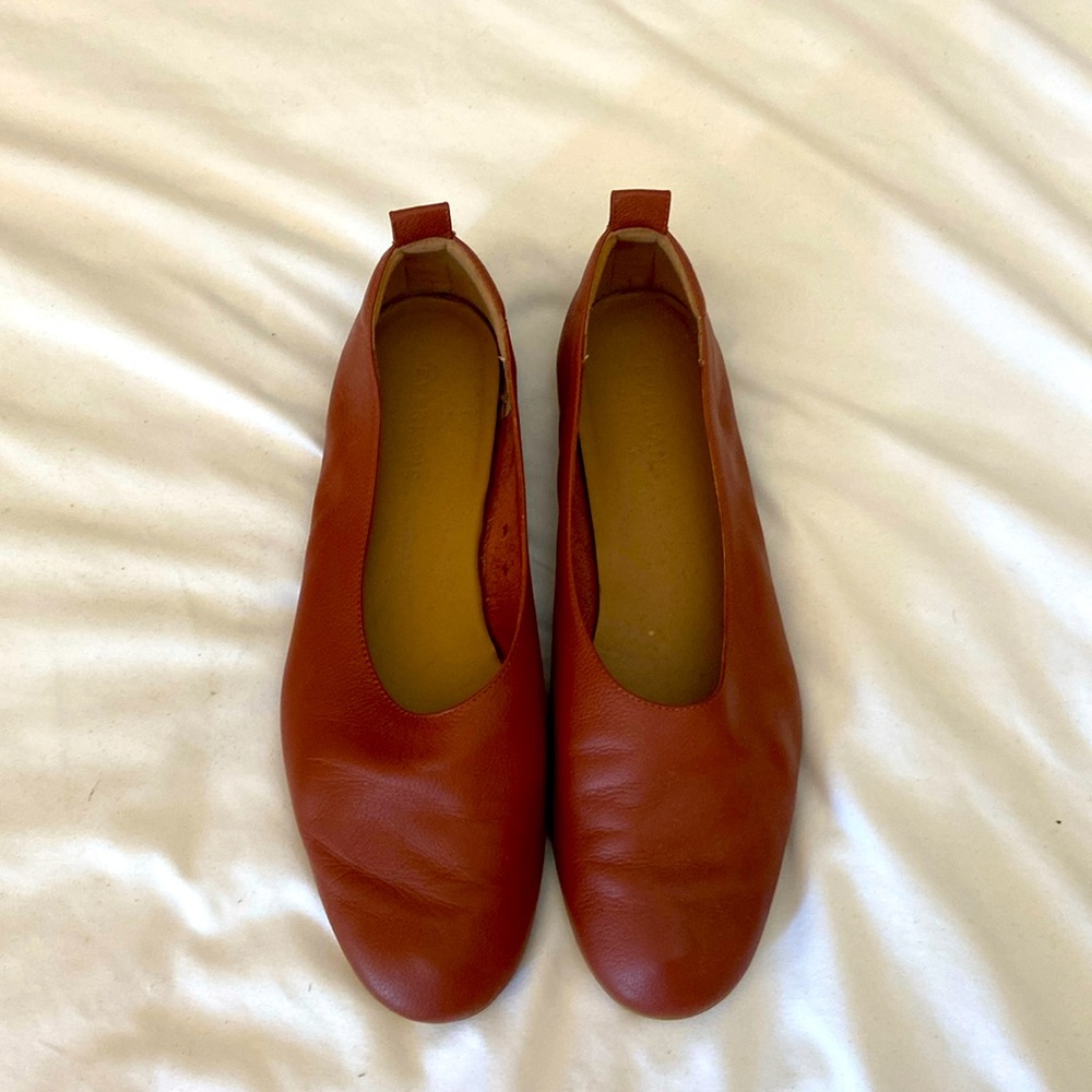 Everlane Day Glove ballet flat in brick red tan US 8